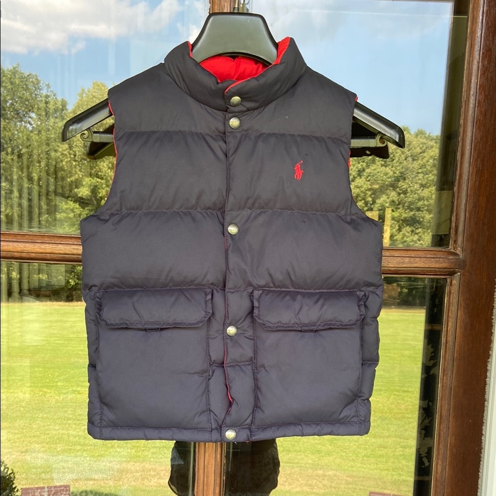 Polo Ralph Lauren Reversible Down Puffer Vest. Red/Blue. Size‎ 7